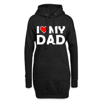 I love my dad - Sweat-shirt à capuche long Femme - noir - Devant