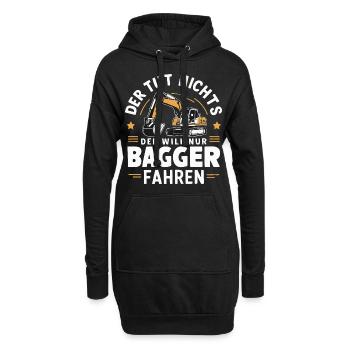Excavator Driver Construction Worker Construction Site Construction Machine - Hoodie Dress - black - Front