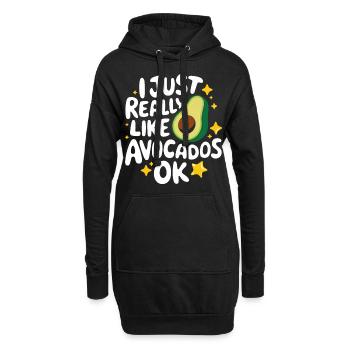 Avocado Essen Guacamole Vegan - Hoodie-Kleid - Schwarz - Vorne