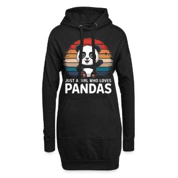 Panda Ours Panda Animal Pandas - Sweat-shirt à capuche long Femme - noir - Devant