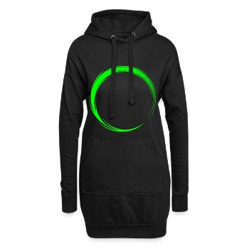 Kreis Symbol Form - Hoodie-Kleid - Schwarz - Vorne