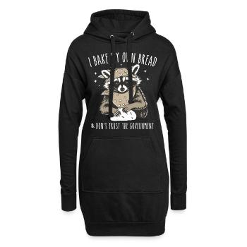 Funny Raccoon - I Bake My Own Bread - Sweat-shirt à capuche long Femme - noir - Devant