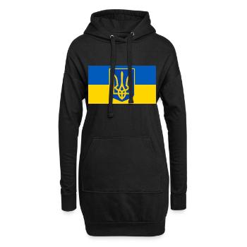 Ukraine - Sweat-shirt à capuche long Femme - noir - Devant