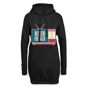 Never Forget VHS Kassette Diskette Achtziger Retro - Hoodie-Kleid - Schwarz - Vorne