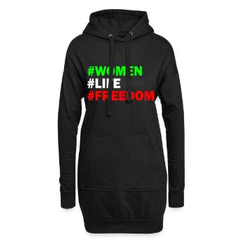 Women life freedom - Sweat-shirt à capuche long Femme - noir - Devant