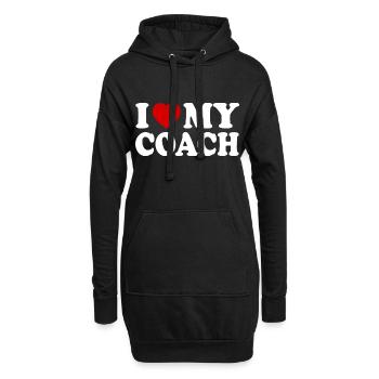 I love my coach - Sweat-shirt à capuche long Femme - noir - Devant