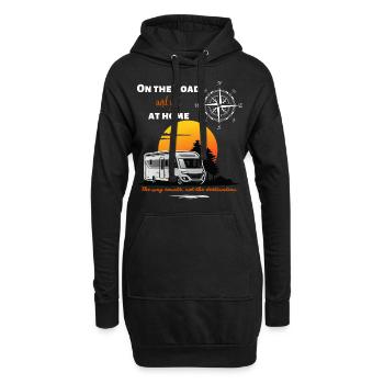 Camping Camping Camping-car Dire Anglais - Sweat-shirt à capuche long Femme - noir - Devant