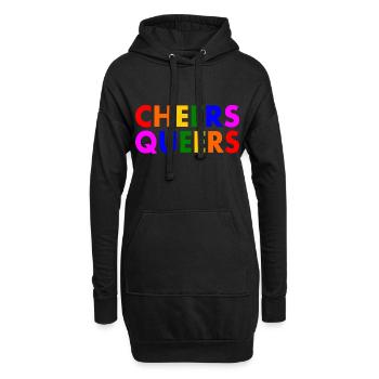 Cheers queers - Sweat-shirt à capuche long Femme - noir - Devant