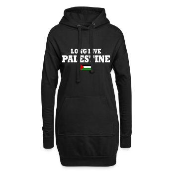 Long live palestine - Sweat-shirt à capuche long Femme - noir - Devant