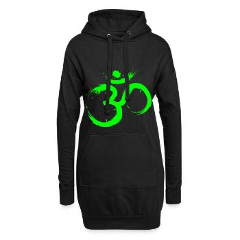 Om Design Symbol Meditation Befreiung Limone Grün - Hoodie-Kleid - Schwarz - Vorne