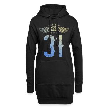 31 Couronne numérique - Sweat-shirt à capuche long Femme - noir - Devant