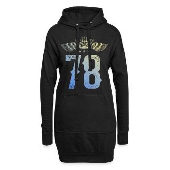 78 Couronne numérique - Sweat-shirt à capuche long Femme - noir - Devant
