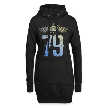 79 Couronne numérique - Sweat-shirt à capuche long Femme - noir - Devant