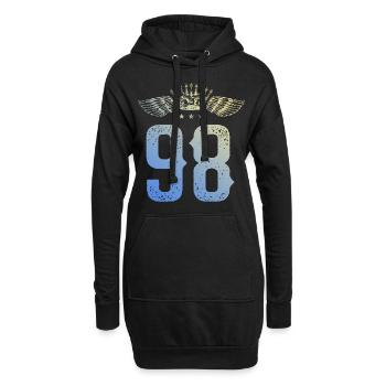 98 Couronne numérique - Sweat-shirt à capuche long Femme - noir - Devant