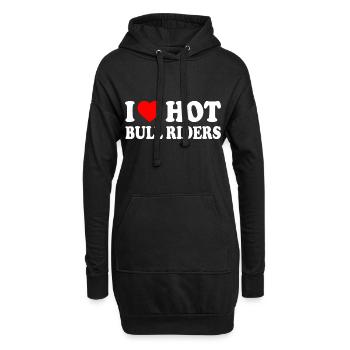 I love hot bull riders - Hoodie-Kleid - Schwarz - Vorne