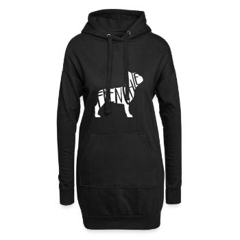 French Bulldog Frenchie - blanc - Sweat-shirt à capuche long Femme - noir - Devant