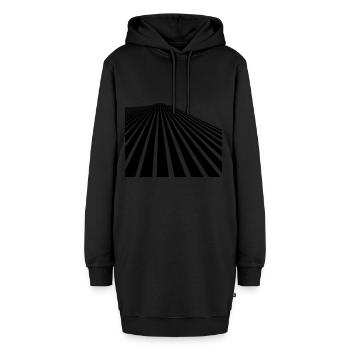 Linien - Hoodie-Kleid - Schwarz - Vorne - AI Model Female 172 light (172cm)