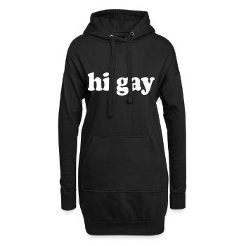 Schwul - Hoodie-Kleid - Schwarz - Vorne