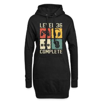 36. Geburtstag Level 36 Complete Gamer 36 Jahre - Hoodie-Kleid - Schwarz - Vorne