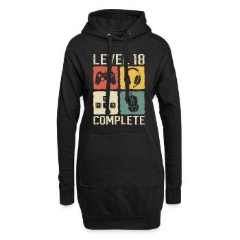 18. Geburtstag Level 18 Complete Gamer 18 Jahre - Hoodie-Kleid - Schwarz - Vorne