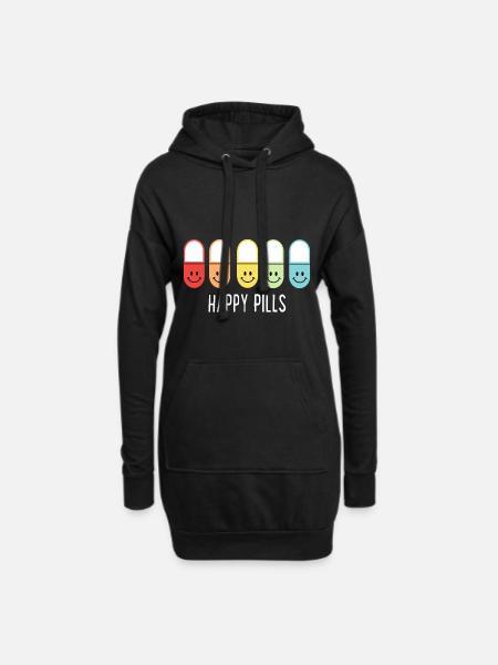 Happy Pills - Hoodie-Kleid - Schwarz