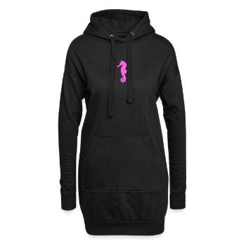 Seepferdchen pink - Hoodie-Kleid - Schwarz - Vorne