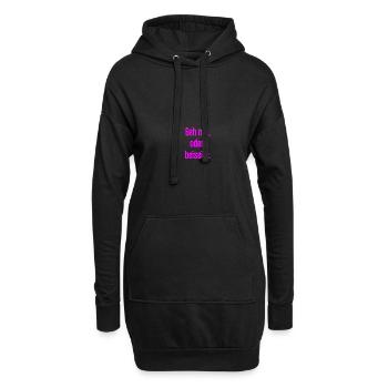 Geh mit oder beiseite - Hoodie-Kleid - Schwarz - Vorne