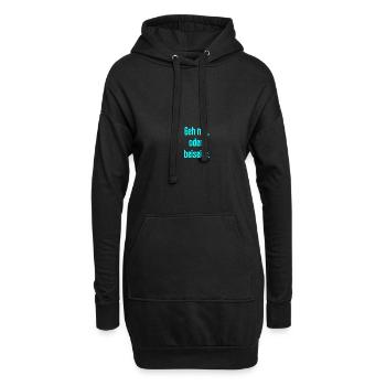 Geh mit oder beiseite - Hoodie-Kleid - Schwarz - Vorne