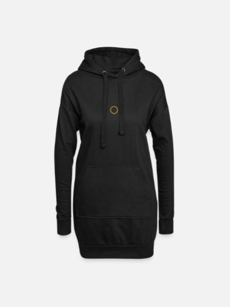Sterne Europa_g1 - Hoodie-Kleid - Schwarz