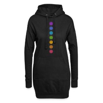Spiral Chakra Buddhismus Yoga Spiritualität Symbol - Hoodie-Kleid - Schwarz - Vorne
