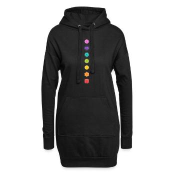 Chakra Symbole 7 Chakren Meditation Yoga Kundalini - Hoodie-Kleid - Schwarz - Vorne