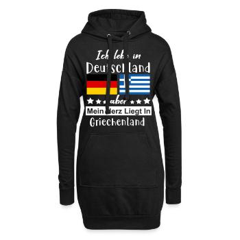 Deutschland Griechenland - Hoodie-Kleid - Schwarz - Vorne