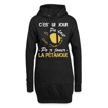 Petanque Shirt • A perfect day • Petanque Gift - Hoodie Dress - black - Front