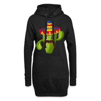 Cactus mexicain - Sweat-shirt à capuche long Femme - noir - Devant