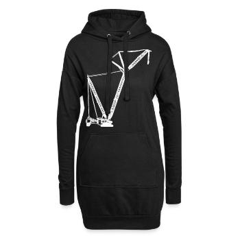 Raupen Kran crawler crane - Hoodie-Kleid - Schwarz - Vorne