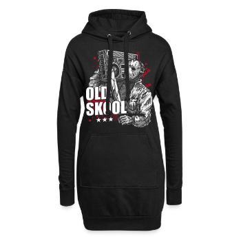 chemise old school hip hop old school - Sweat-shirt à capuche long Femme - noir - Devant