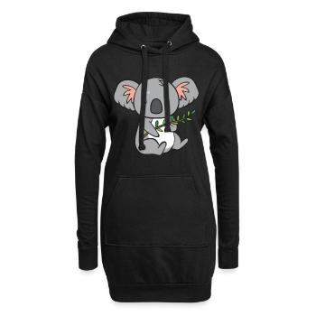 Koala - avec branche - Sweat-shirt à capuche long Femme - noir - Devant