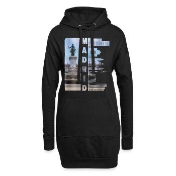 Madrid Spanien Stadt Skyline Heimat Liebe - Hoodie-Kleid - Schwarz - Vorne
