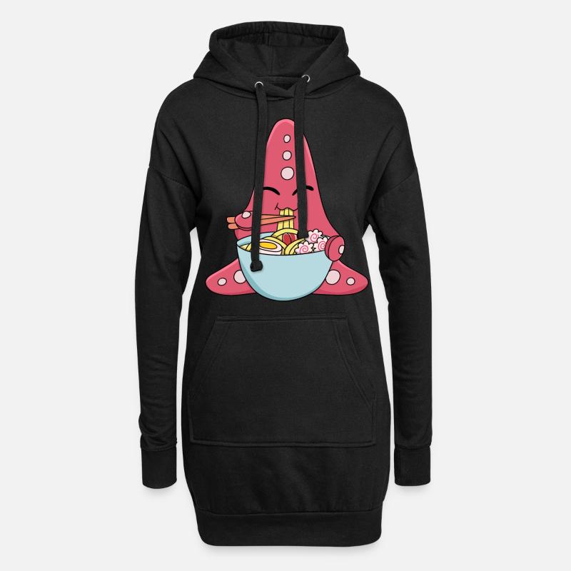 Seestern - Hoodie-Kleid - Schwarz