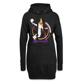 Basketball Basketballspieler Dunking Vintage Retro - Hoodie-Kleid - Schwarz - Vorne