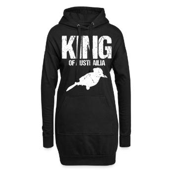 Kookaburra Design und Lachender Vogel - Hoodie-Kleid - Schwarz - Vorne