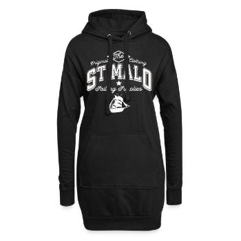 St Malo sailing supplies - Sweat-shirt à capuche long Femme - noir - Devant