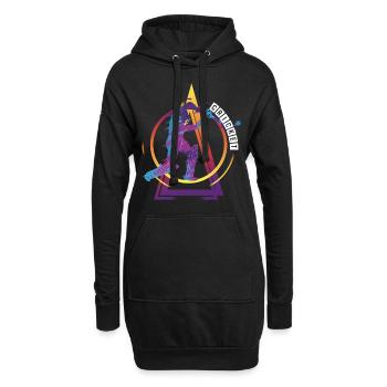Cricket Cricketspieler Schlagmann Sport Vintage - Hoodie-Kleid - Schwarz - Vorne