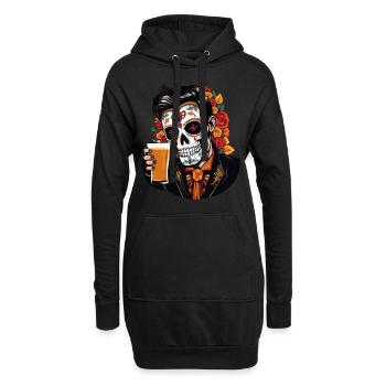 Dia De Los Muertos Bier Totenkopf Totenschädel - Hoodie-Kleid - Schwarz - Vorne