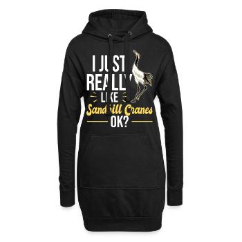 Kanadakranich | Kanadischer Kranich Vogel Geschenk - Hoodie-Kleid - Schwarz - Vorne