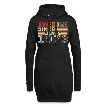 Juni 1973 Original 1973 Jubiläum 1973 Juni 1973 - Hoodie-Kleid - Schwarz - Vorne