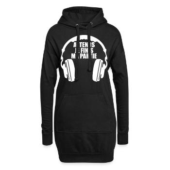 Attends Je Finis ma Partie Gamer Jeux Video Game - Sweat-shirt à capuche long Femme - noir - Devant