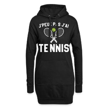 Je Peux Pas J'ai Tennis Cadeau Joueur De Tennis - Sweat-shirt à capuche long Femme - noir - Devant
