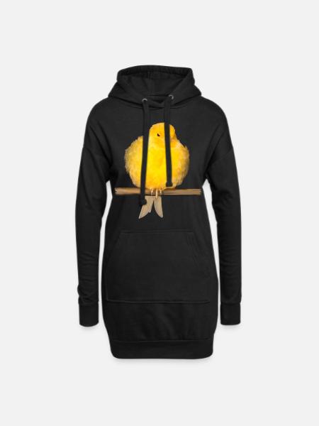 niedlicher Kanarienvogel mit gelben Federn - Hoodie-Kleid - Schwarz
