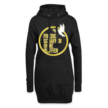 Friedenszeichen Friedenstaube Frieden - Hoodie-Kleid - Schwarz - Vorne